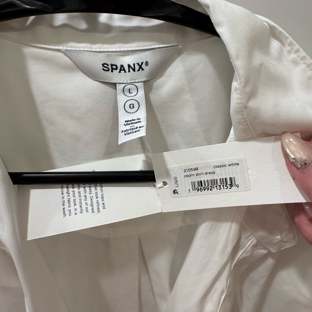 SPANX White Poplin Shirt Dress